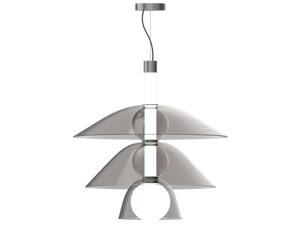 Gems Geometric LED Pendant Light in Cold Neutral Gray