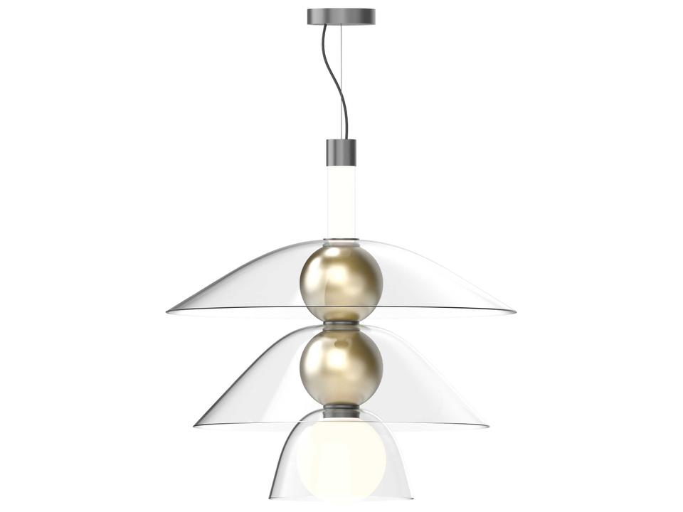 Gems Tall Clear Geometric LED Pendant in Warm Neutral