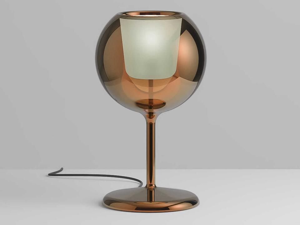Glo Table Lamp with Glass Globe and Metal Base