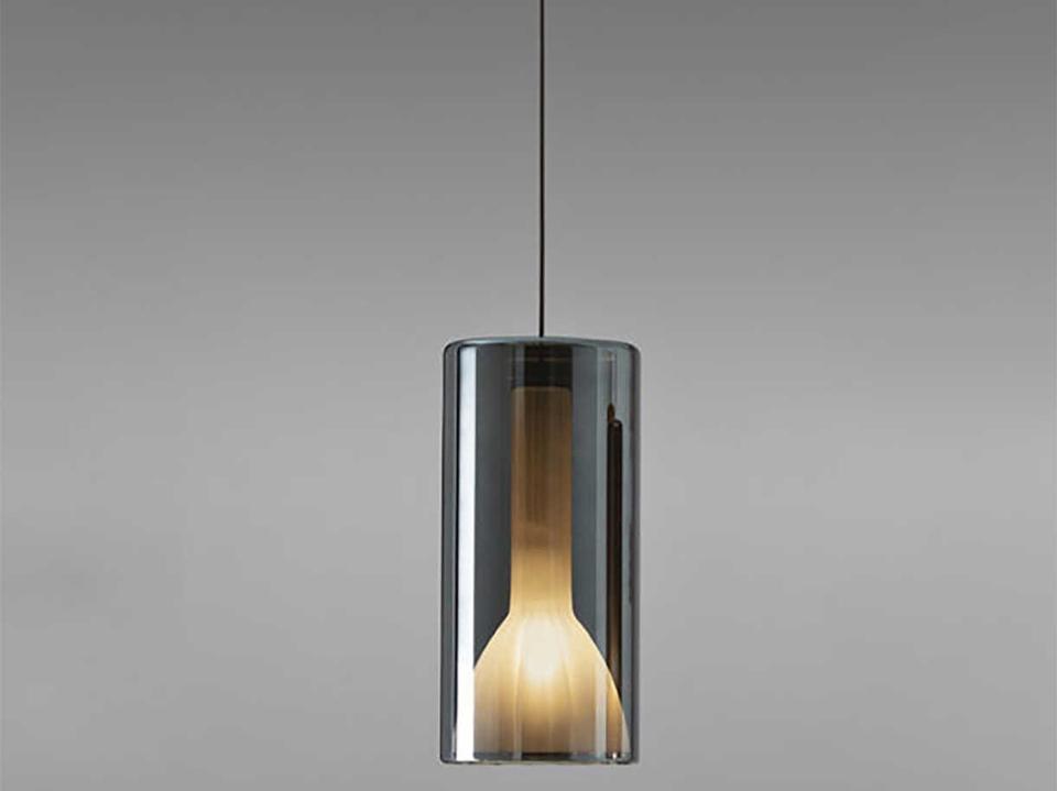 Lit 1-Light Cylinder Mini Pendant with Borosilicate Glass Shade