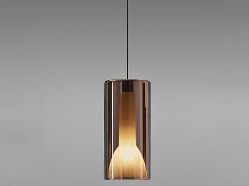 Lit 1-Light Cylinder Pendant Light by Umberto Asnago