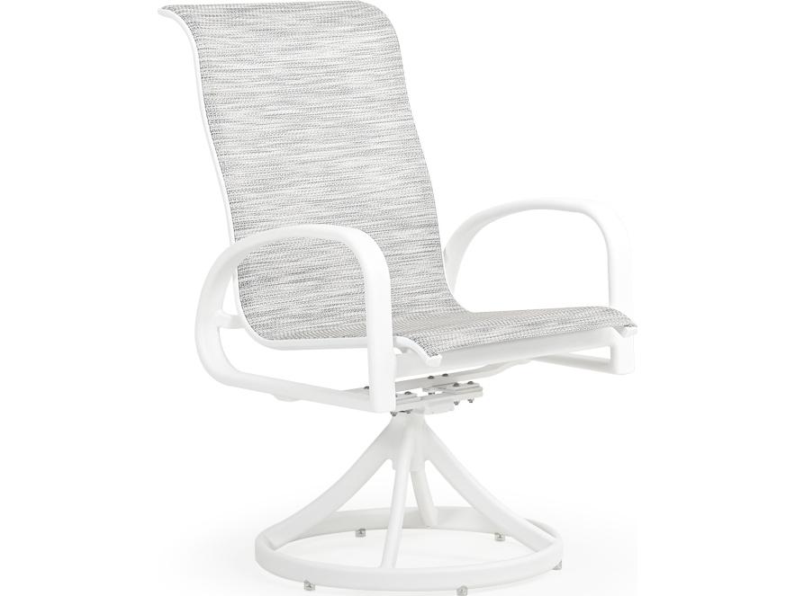 Sandoval Aluminum Sling Swivel Rocker Outdoor Patio Dining Arm Chair