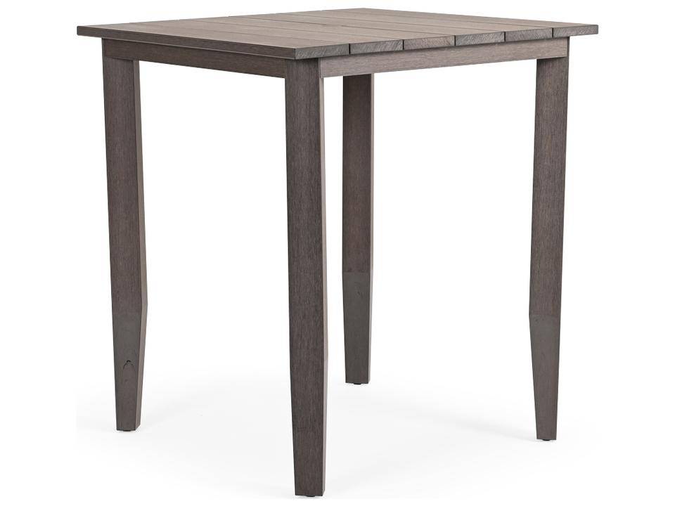 Miramar Teak Square Outdoor Bar Height Table with Umbrella Hole