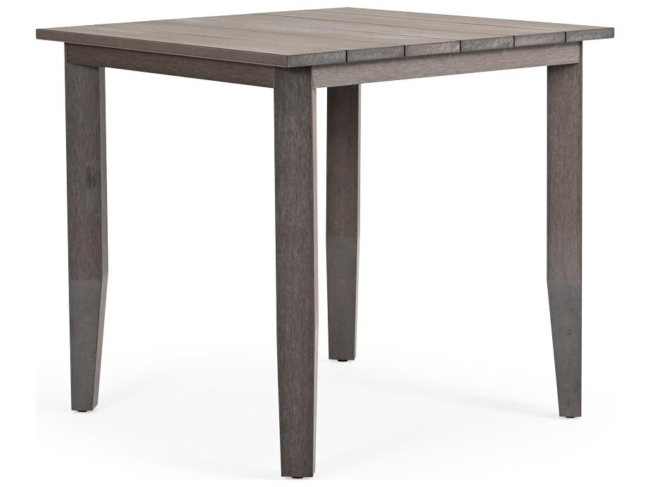 Miramar 36-Inch Square Outdoor Counter Height Table with Weathered Teak Finish