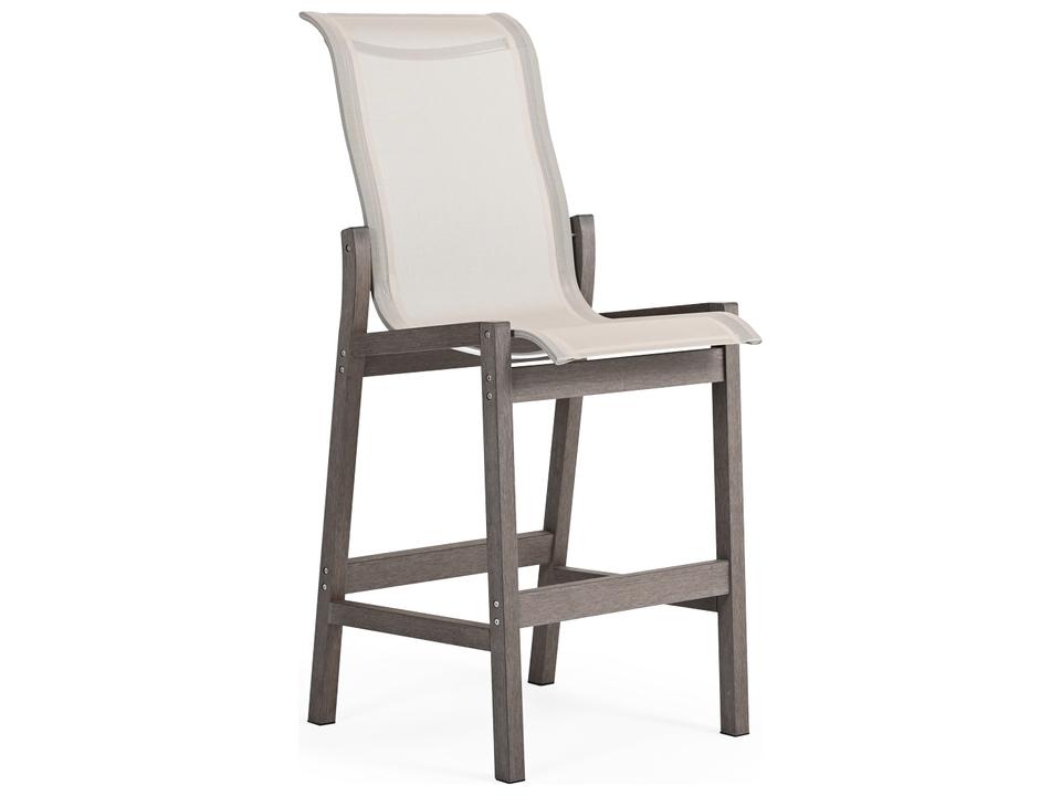 Miramar Teak Sling Outdoor Patio Bar Stool
