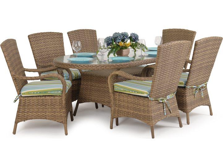 Alexandria Wicker Patio Dining Set