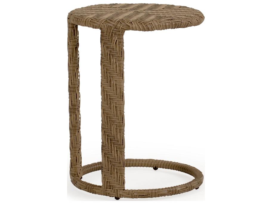 Seaside 24-Inch Round Wicker Tea Table