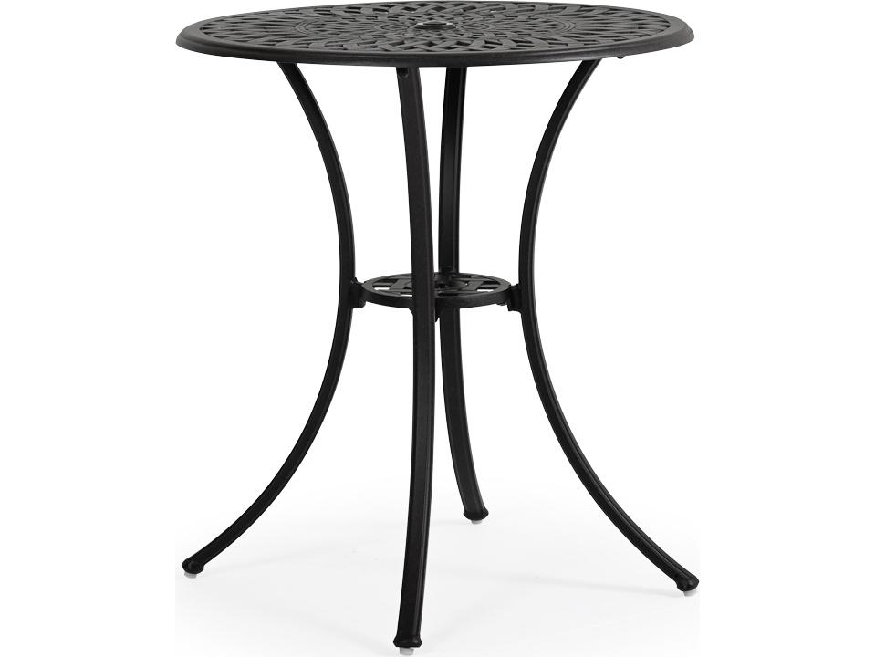 Oxford 30 Inch Round Counter Table with Umbrella Hole in Weathered Black