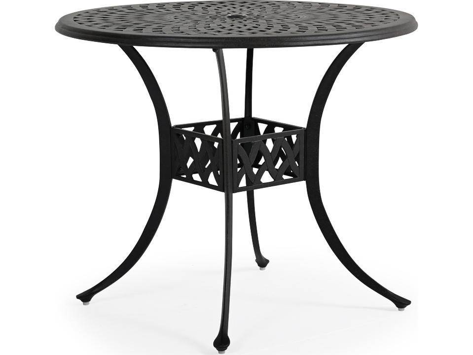 Oxford 42-Inch Round Outdoor Cast Aluminum Counter Table in Weathered Black