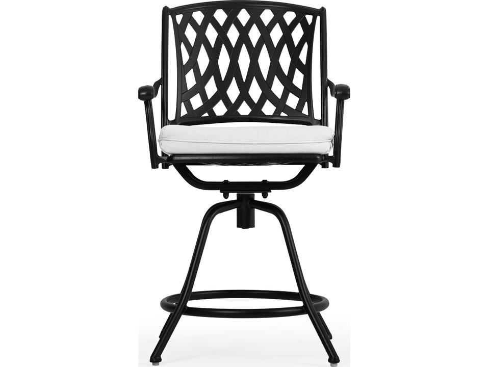 Oxford Cast Aluminum Swivel Counter Stool in Weathered Black