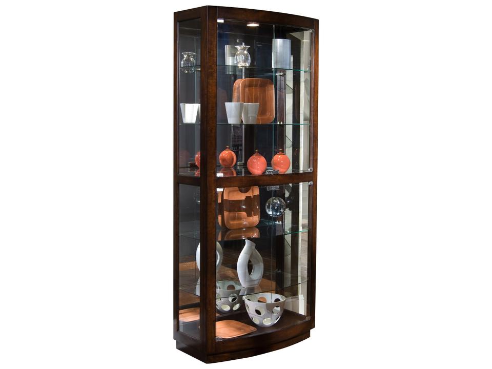PFC Curios Modern-Contemporary Display Cabinet Curio in Dark Brown Pacific Heights