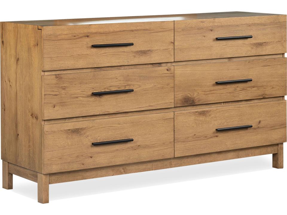 Davenport 6-Drawers Oak Hardwood Double Dresser