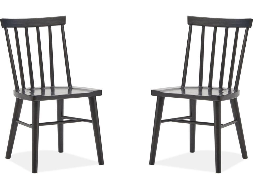 Lindon Oak Wood Black Armless Dining Chair