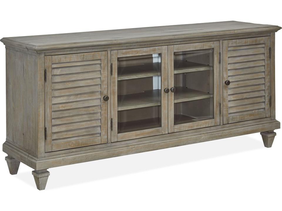 Calistoga 72" Pine Wood Dovetail Grey Media Console
