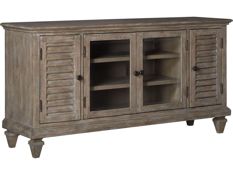 Calistoga 62" Pine Wood Dovetail Grey Media Console