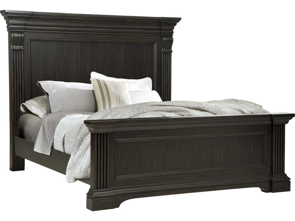 Caldwell Traditional Brown Acacia Wood Queen Panel Bed