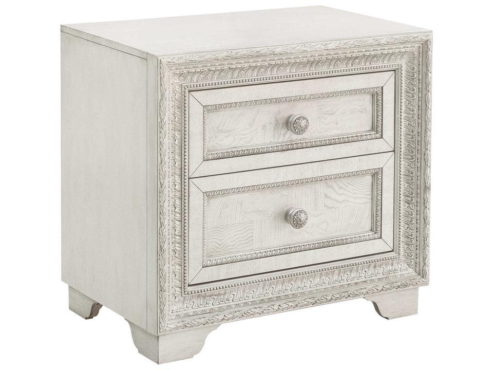 Camila 2-Drawer Nightstand in Creamy White with USB Port