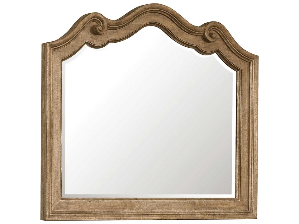 Weston Hills Dresser Mirror with Flax Seed Finish and Scrollwork