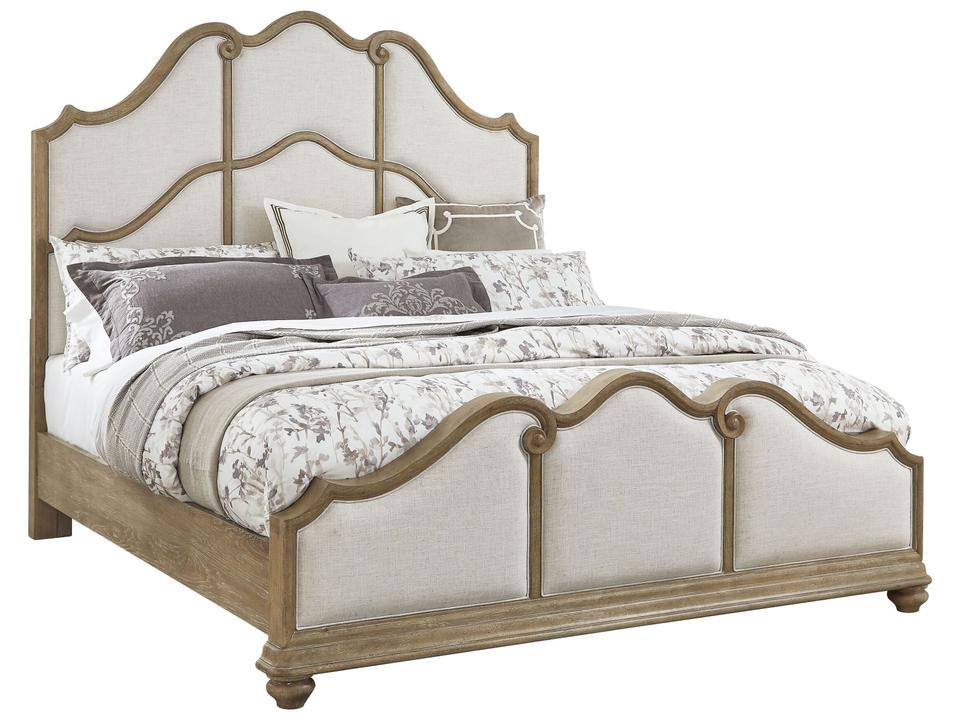 Weston Hills Flax Seed Brown Solid Wood King Panel Bed