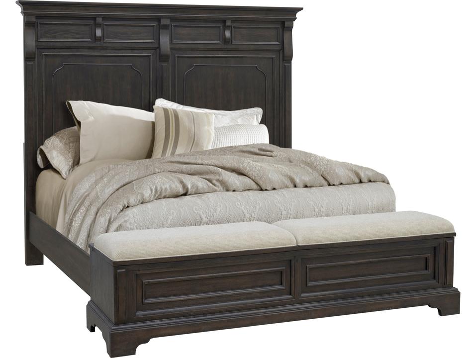 Hickory Creek Queen Storage Panel Bed in Brown Velvet Wood