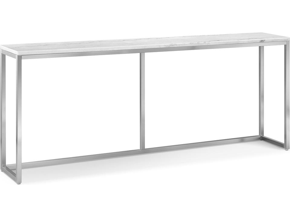 Esme Rectangular White Marble And Brushed Nickel Console Table