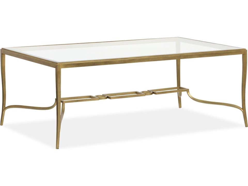 Lorena Rectangular Glass Burnished Brass Coffee Table