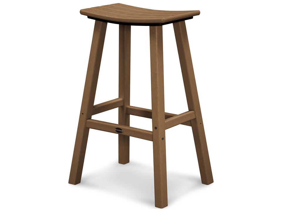 POLYWOOD Contempo Recycled Plastic Saddle Outdoor Bar Stool