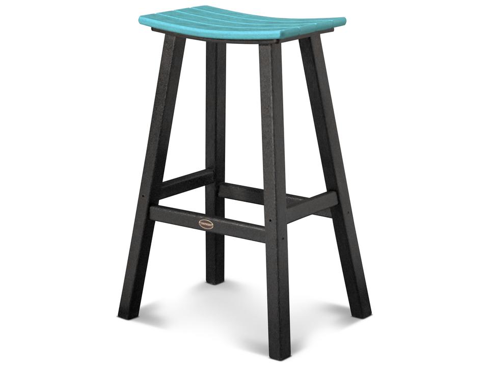 POLYWOOD Contempo 30-Inch Saddle Bar Stool in Black