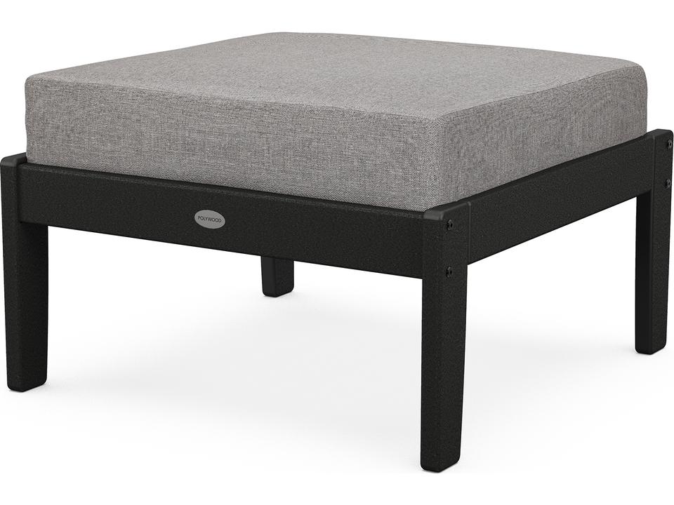 POLYWOOD Braxton Deep Seating Outdoor Ottoman with All-Weather Cushion