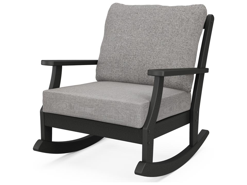 POLYWOOD Braxton Deep Seating Rocking Chair in HDPE Recycled Plastic