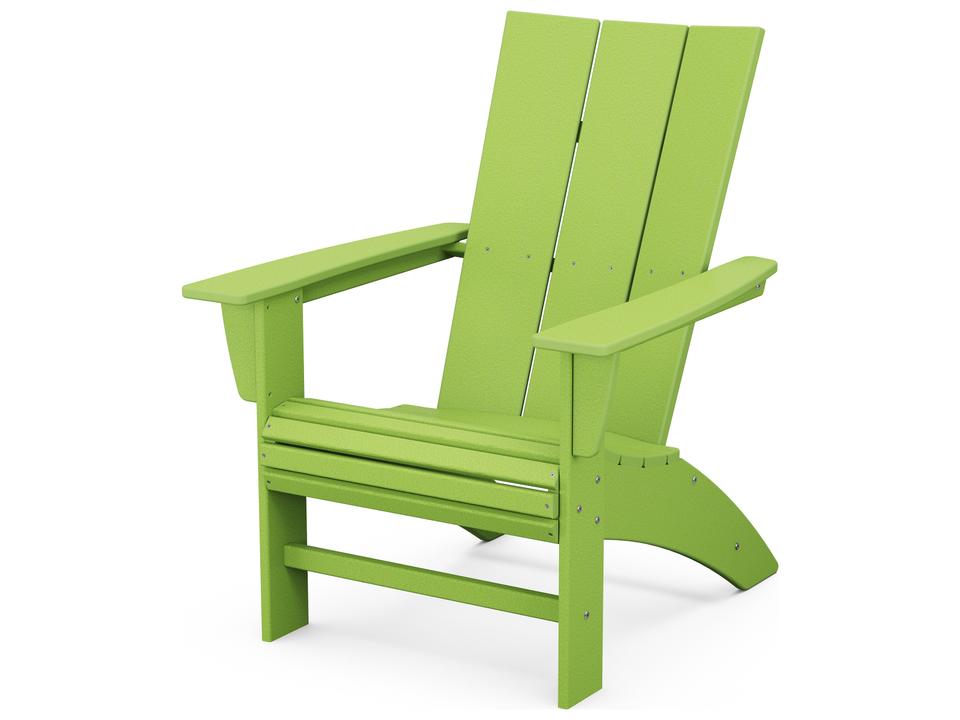 POLYWOOD Modern Curveback Adirondack Chair All-Weather Outdoor