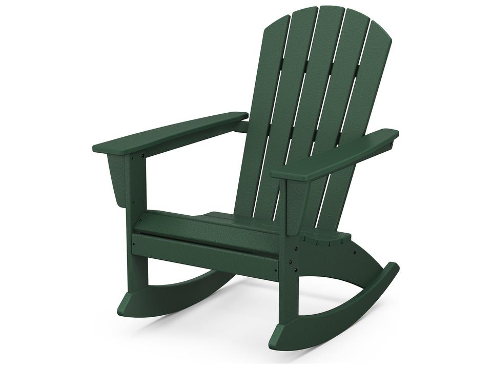 POLYWOOD Nautical Adirondack Outdoor Rocking Chair