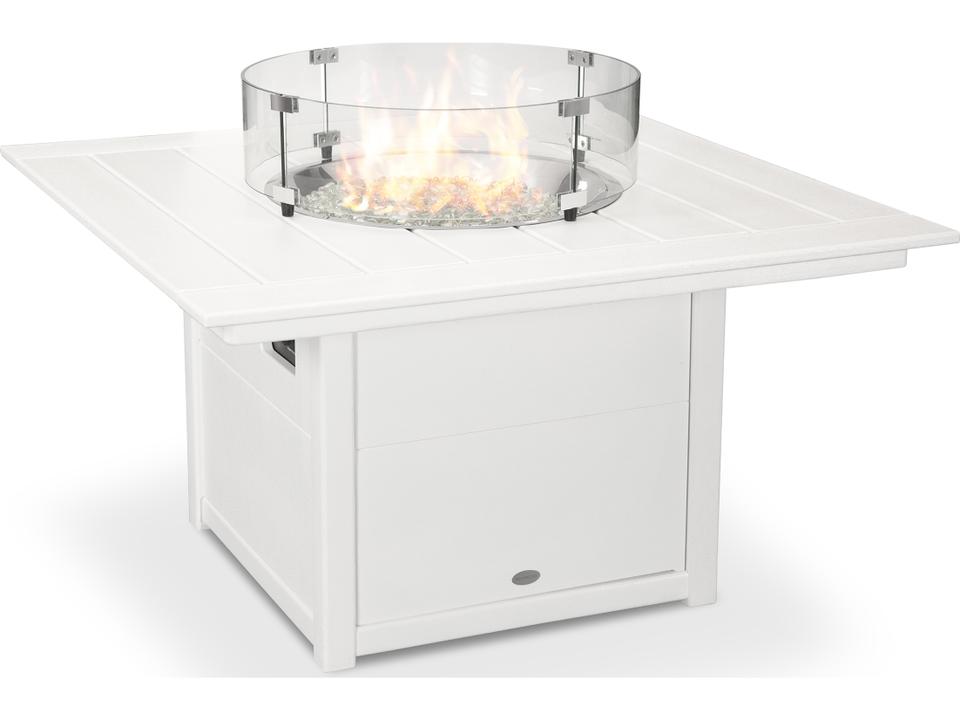 POLYWOOD 42 Inch Square All-Weather HDPE Fire Pit Table