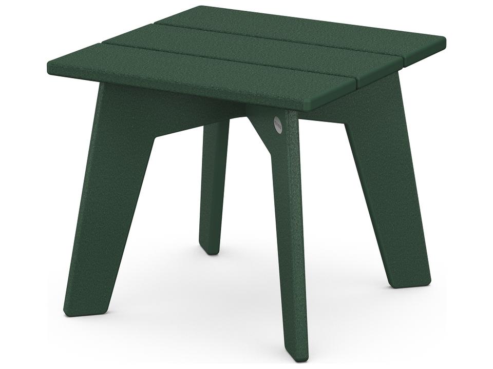 POLYWOOD Riviera Modern Outdoor Side Table in Slate Grey