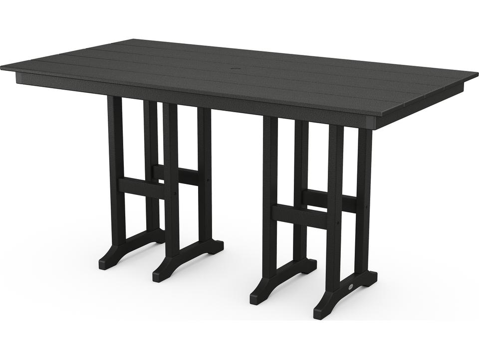 POLYWOOD Farmhouse Recycled Plastic Rectangular Patio Counter Table