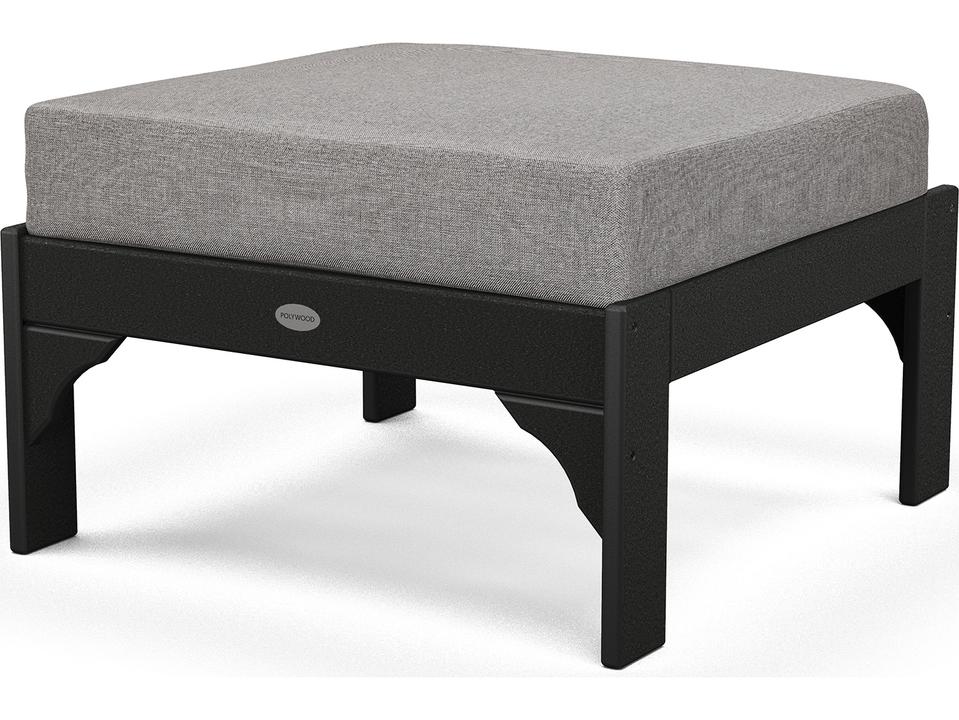 POLYWOOD Vineyard Deep Seating Outdoor Ottoman with Performance Cushion