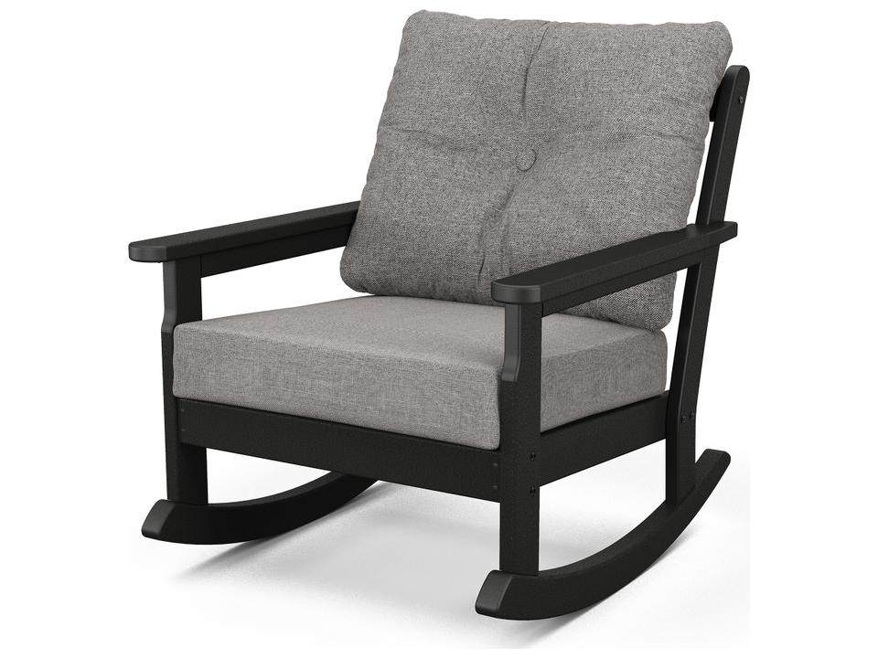 POLYWOOD Vineyard Deep Seating Outdoor Rocking Chair with Cushions