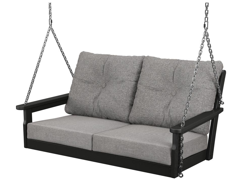 POLYWOOD Vineyard Recycled Plastic Deep Seating Outdoor Swing with Cushions