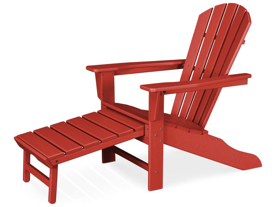 South Beach Adirondack Arm Chair with Hideaway Ottoman Seat Replacement Cushion