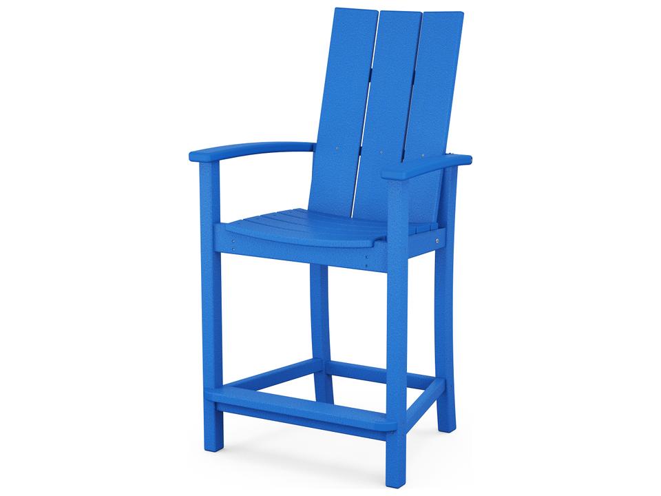 POLYWOOD Modern Adirondack Outdoor Counter Chair Recycled Plastic