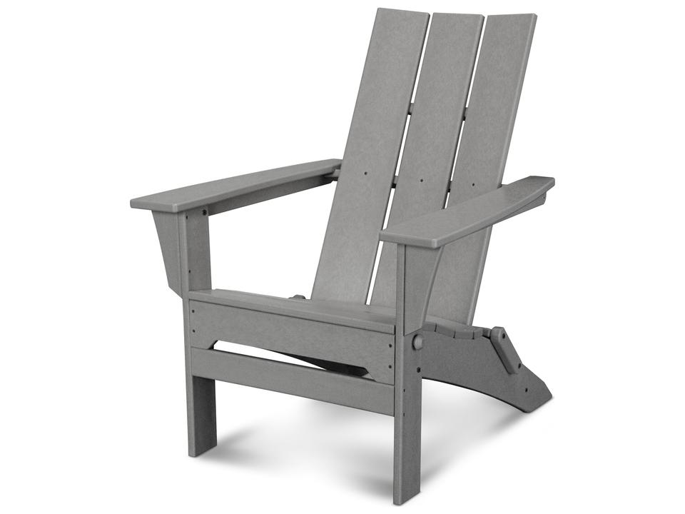 POLYWOOD Modern Folding Adirondack Chair in All-Weather Recycled Plastic