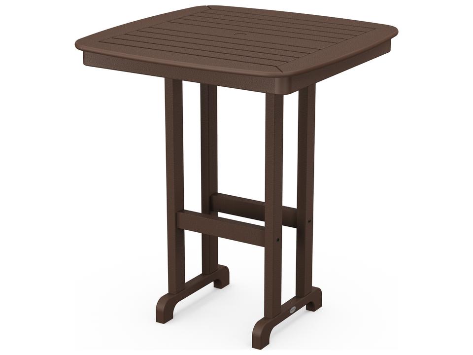 POLYWOOD Nautical 37-Inch Square Bar Table in HDPE Recycled Plastic
