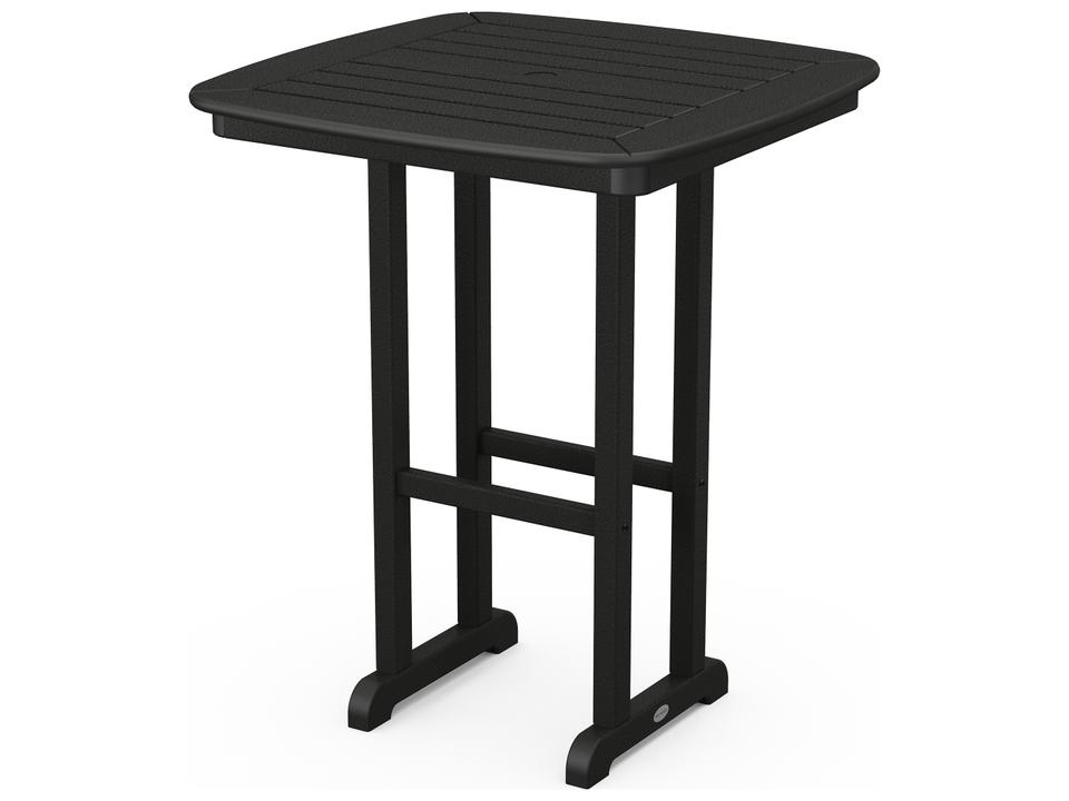POLYWOOD Nautical 31-Inch Square Counter Table in All-Weather HDPE Lumber