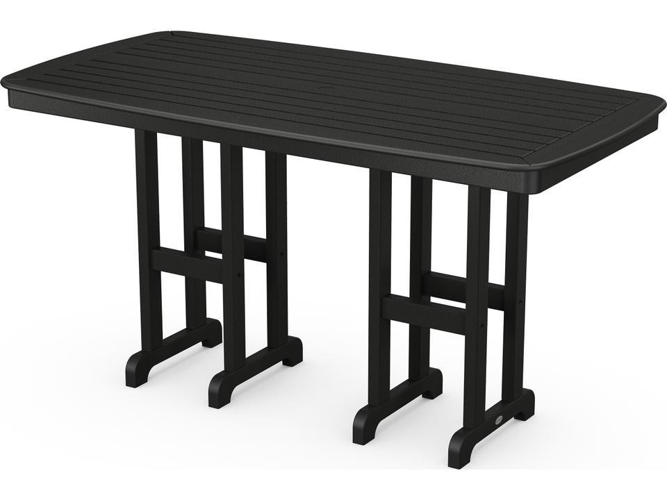 POLYWOOD Nautical 72-Inch Rectangular Counter Height Dining Table with Trestle Base
