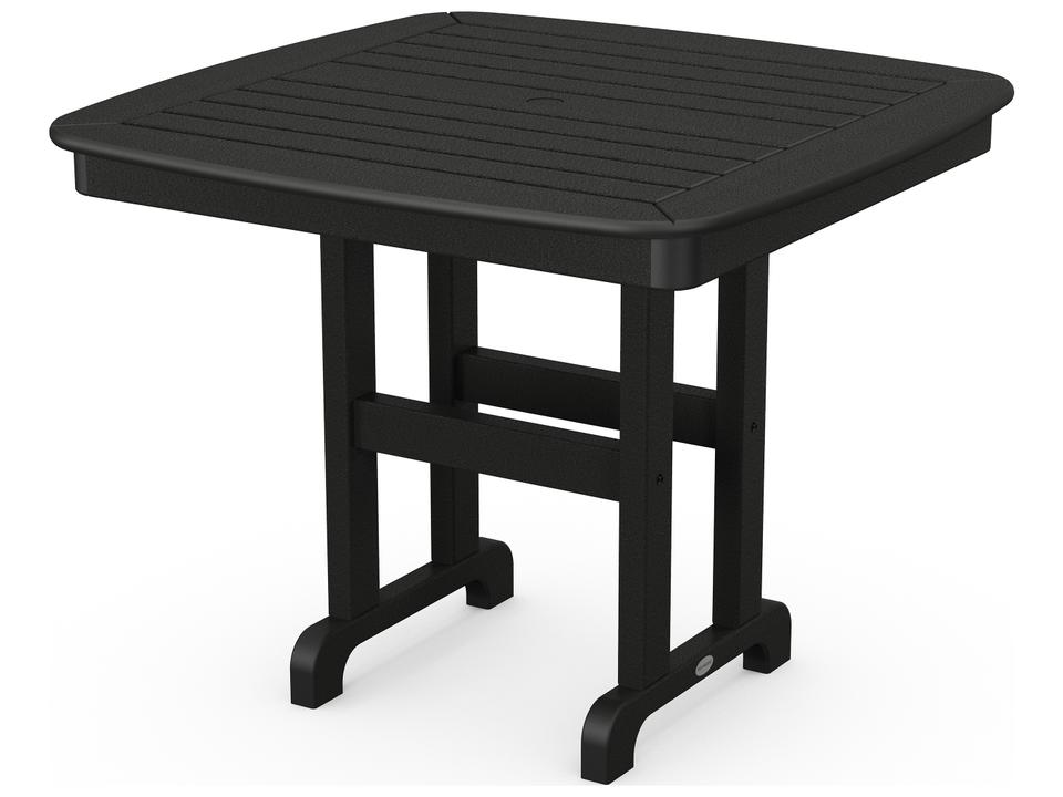 Nautical 36.75-Inch Square Dining Table in Slate Grey