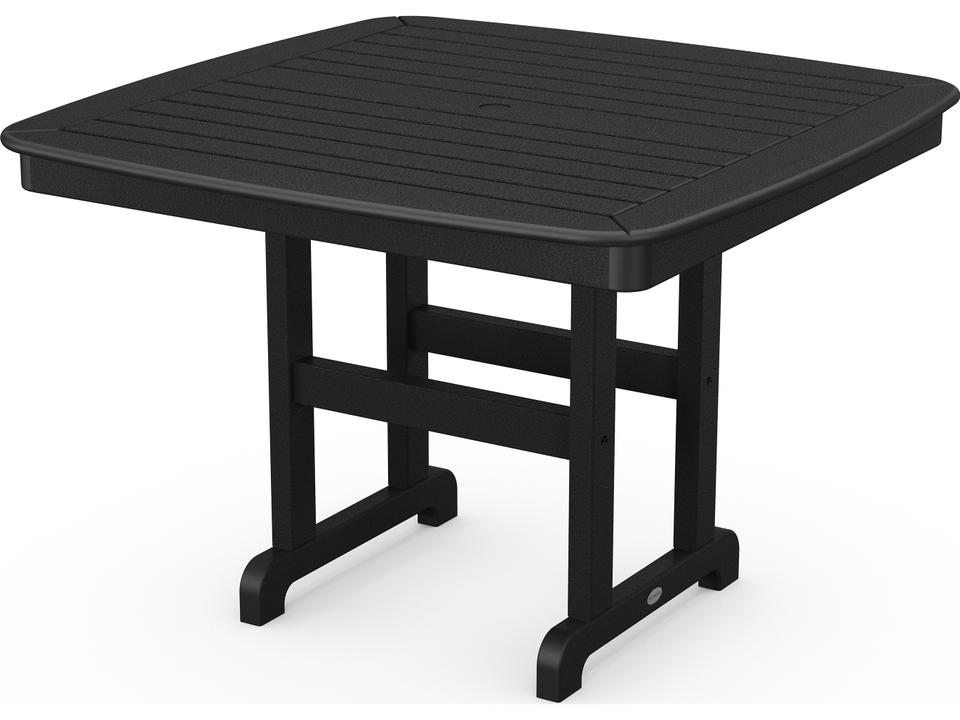 Nautical Recycled Plastic Square Outdoor Patio Dining Table