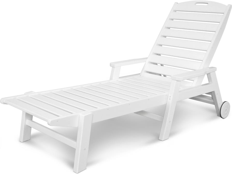 Nautical Stackable Chaise Lounge with Wheels Set Replacement Cushions