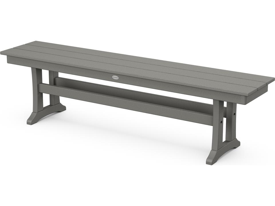 POLYWOOD Farmhouse Trestle 65-Inch All-Weather Outdoor Bench