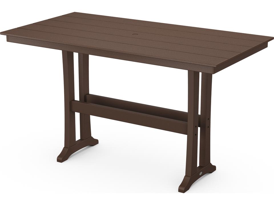POLYWOOD Farmhouse Recycled Plastic Rectangular Outdoor Bar Table
