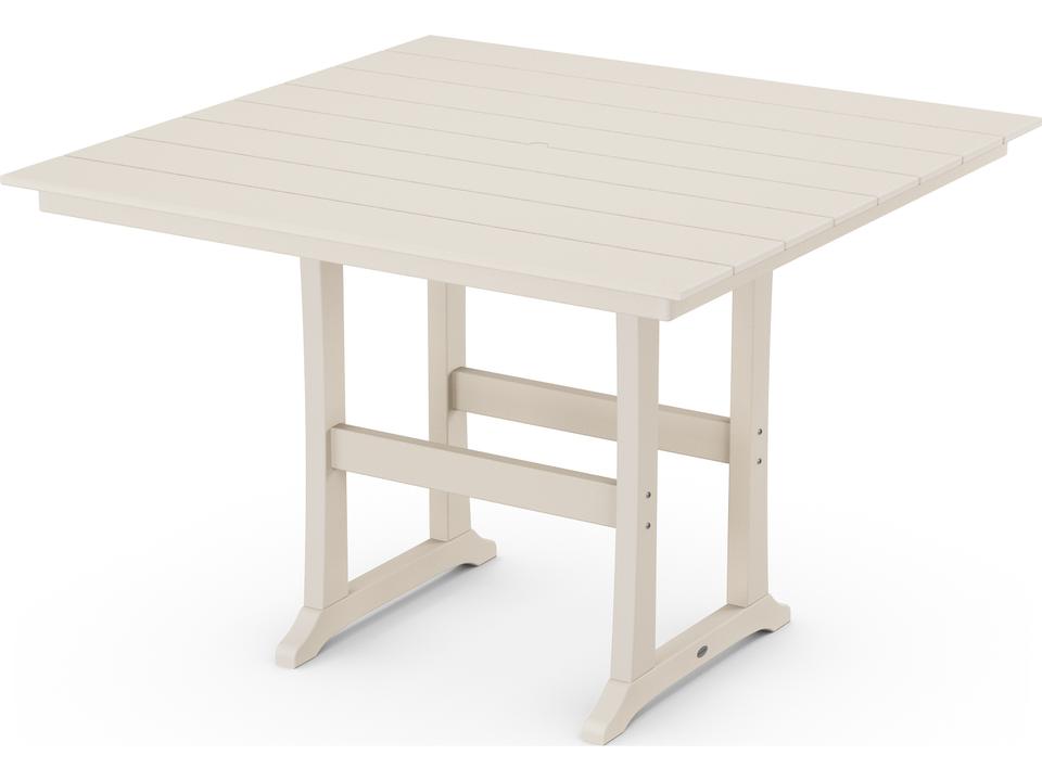 POLYWOOD Farmhouse Trestle Square Outdoor Bar Table